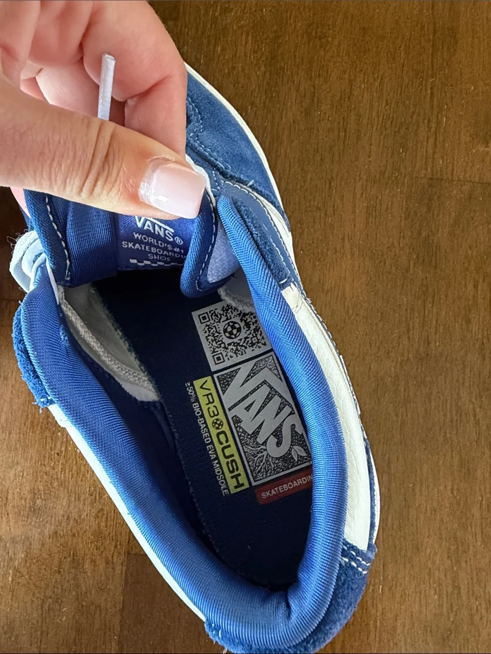 Vans Blue and White Skate Sneakers